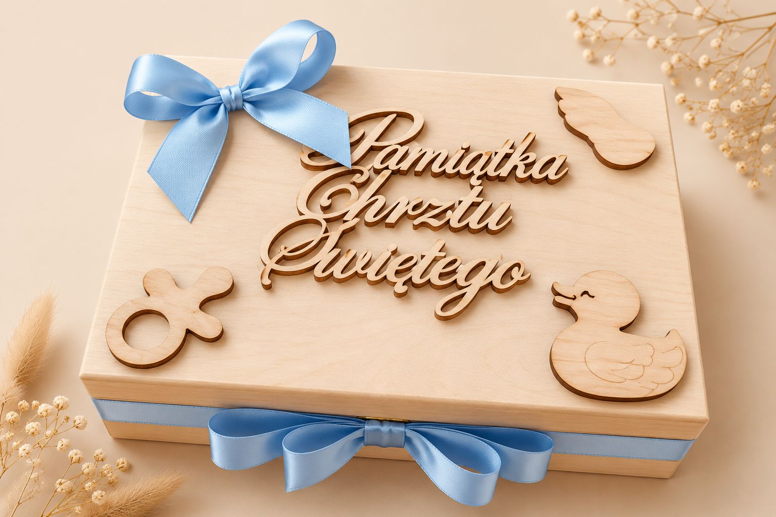 💙 Personalizowana Skrzyneczka na Pamiątkę Chrztu Świętego 💙