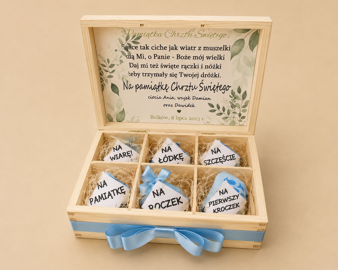 💙 Personalizowana Skrzyneczka na Pamiątkę Chrztu Świętego 💙